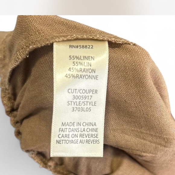 NWT Wide Leg Linen Elastic-back Office Pants in Camel Brown |Max Studio| XL - Picture 4 of 8